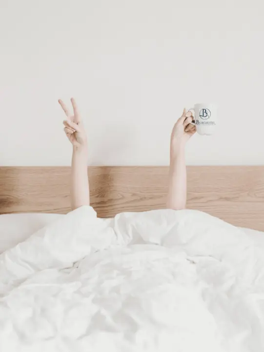 With coffee in bed on long weekends.