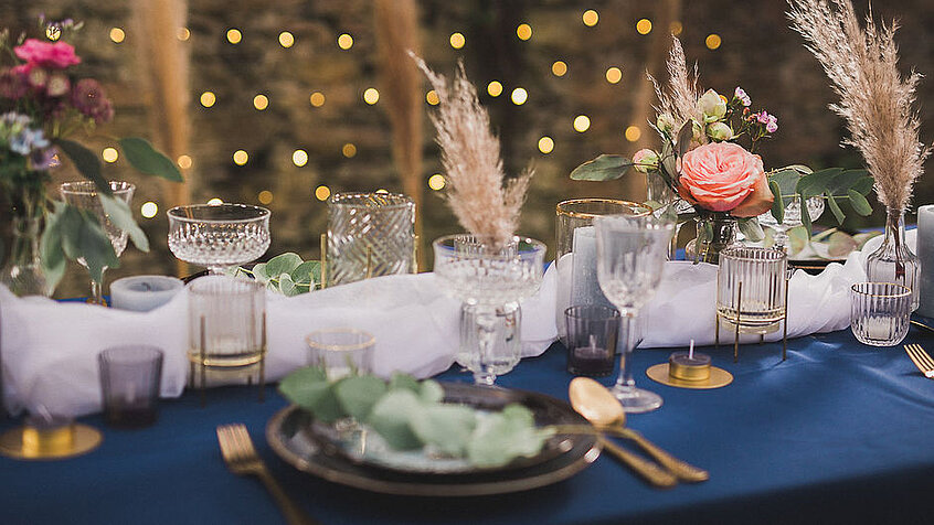 Festive wedding table.