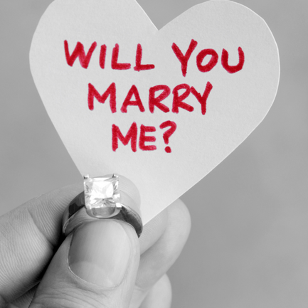 Engagement ring with shield.