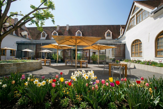 Courtyard of Burghotel Schlaining spring