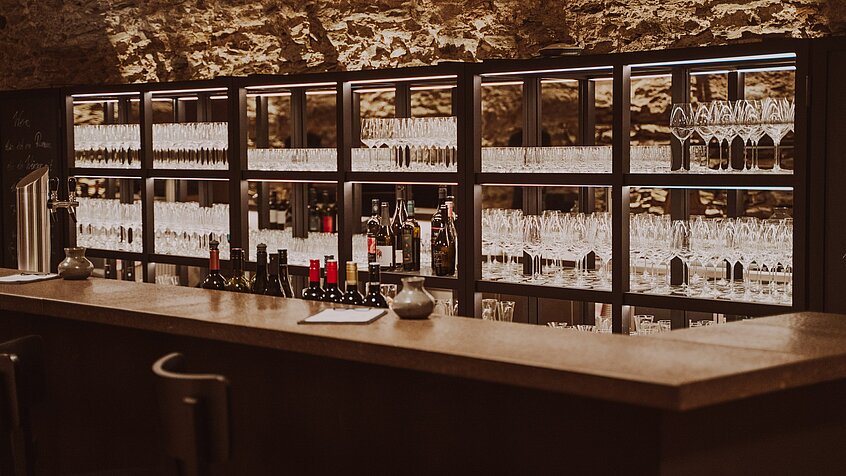 Bar in the wine tasting room Vinothek Burgenland.
