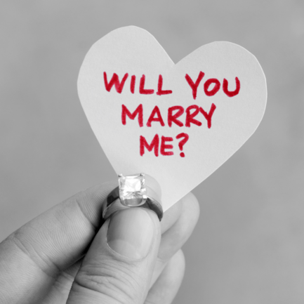 Engagement ring with shield.